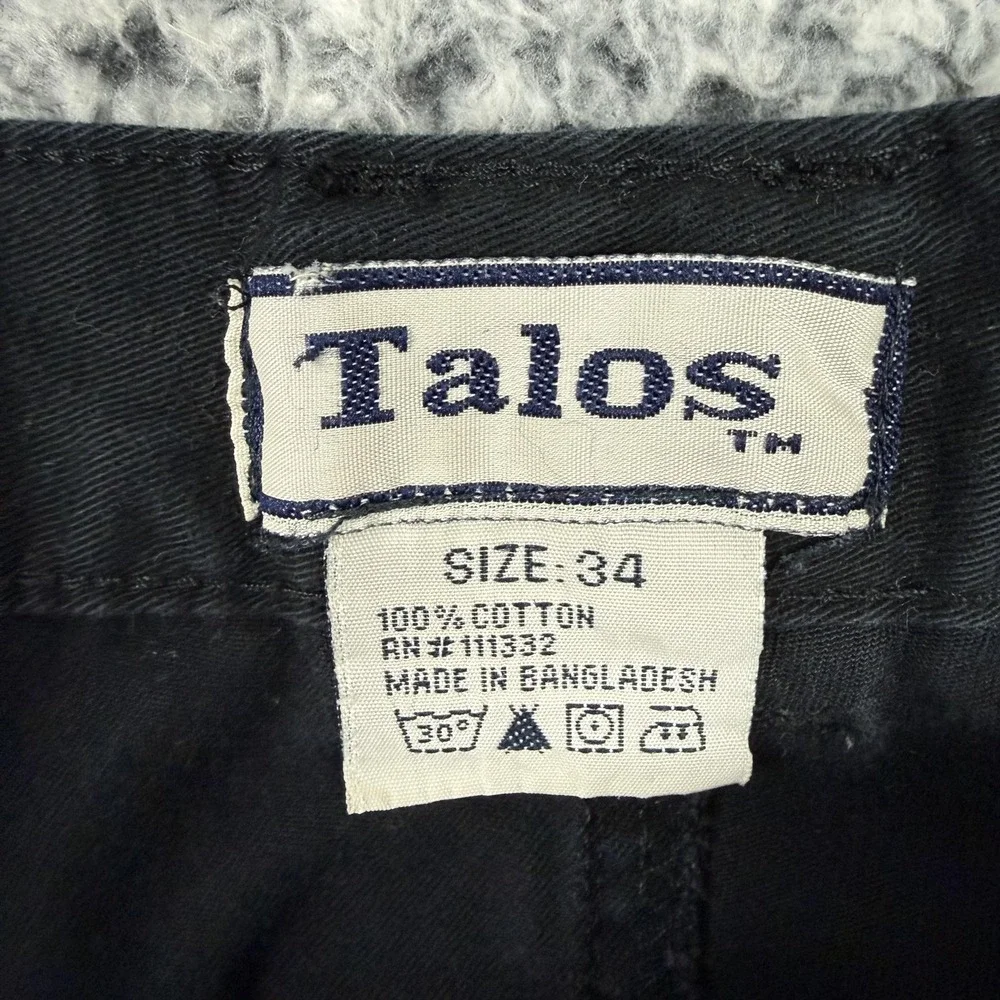 Talos Shorts Mens 34 Black Cargo Elastic Waist Canvas Outdoor Hiking Casual - Picture 3 of 6